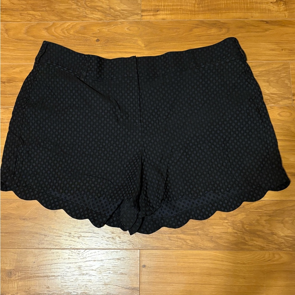 Lane Bryant Black Scalloped High Waist Shorts